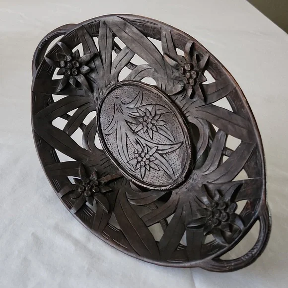 Thorens Lauterbach Walzer Switzerland Musical Carved Wooden Tray Platter - Picture 3 of 14